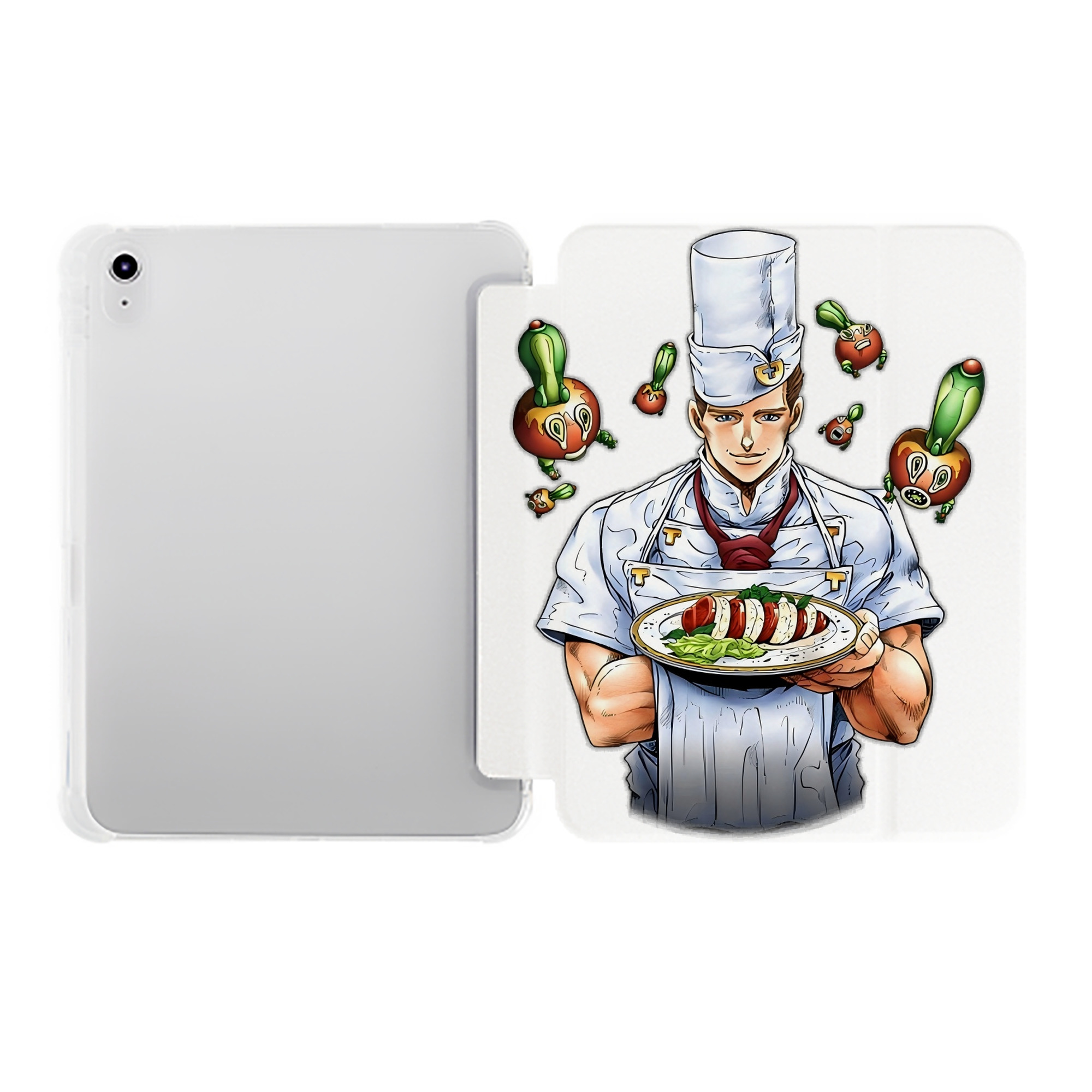 （画像用） ジョジョの奇妙な冒険 Tonio Trussardi JoJo's Bizarre Adventure トニオ?トラッサルディ IPad ケース ペン収納付き 三つ折りスタンド PUレザー×シリコン 対応機種9.5/10.5/10.9インチ